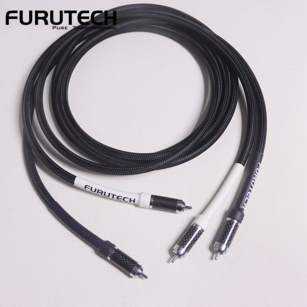 1pair Furutech μ-2.1 OCC RCA Audio Cable Direction CD Power Amplifier Connector Cable with original Carbon Fiber RCA connector