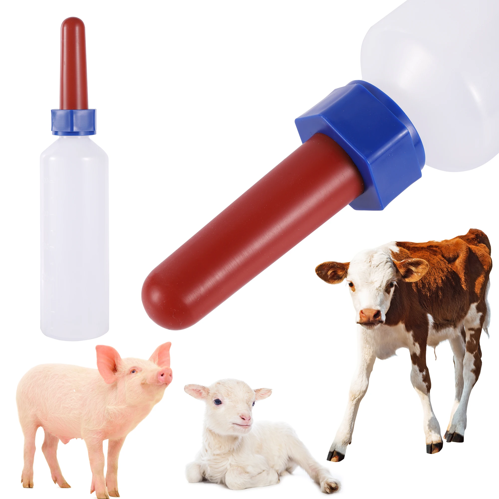 0~500ml Sheep Lamb Bottle Calf Piglet Feeding Bottle Calf Milk Feeder Bottle with Nipple Farm Animals Feeding Supplies 1 Pc