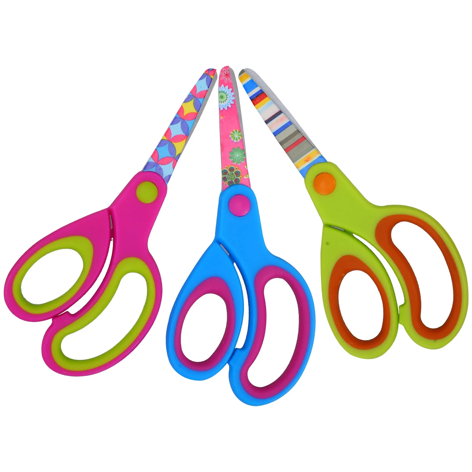 

3Pcs Multi-Functional Preschool Scissors Soft Grip Detail Cutting Tool Small Craft Scissors for Kids Scrapbook Memory Book Craft