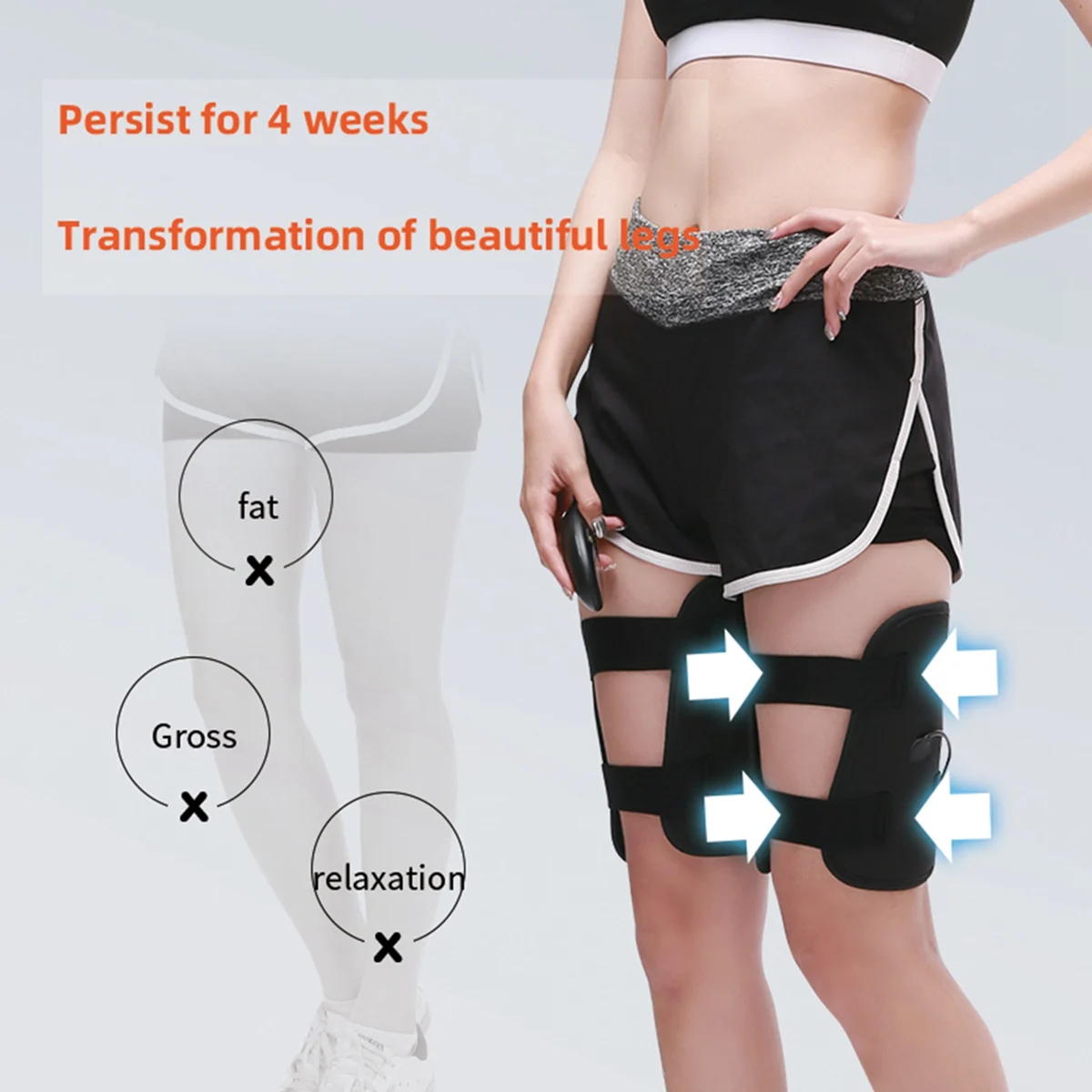 Upgrade EMS Electric Muscle Stimulator Massager Fitness TENS Anti Cellulite Legs Belts Trainer Slimming Thigh