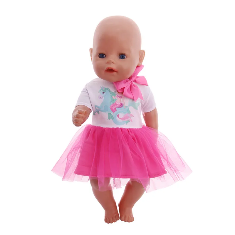 Baby New Born Doll Clothes Fit 17 Inch 43cm Dolls Fashion Mermaid Unicorn Dress Handmade Clothes Accessories Baby Birthday Gifts