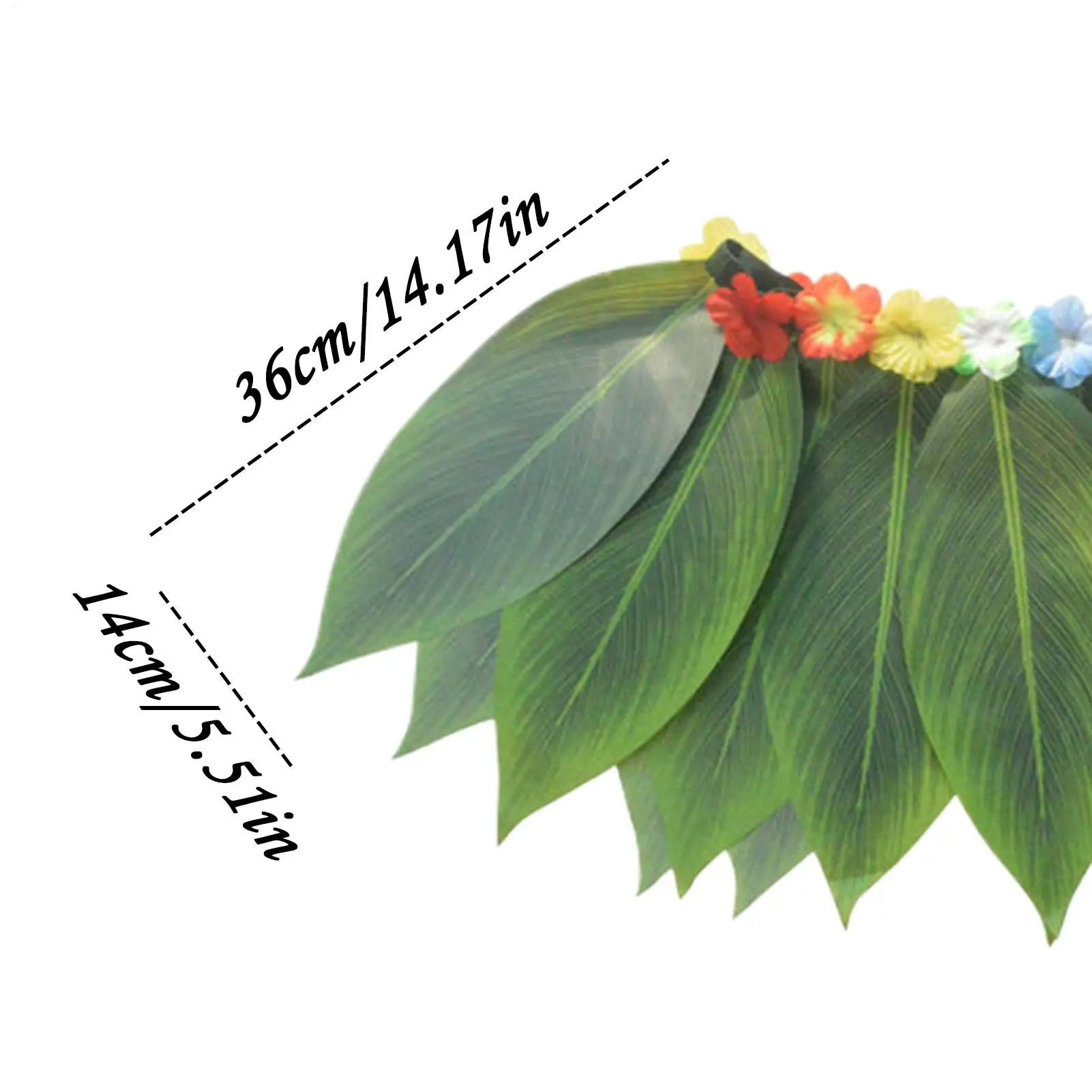 Costume hawaiano per donna Abito da erba hawaiana per ragazze Polsino tropicale Fascia per capelli Abiti realistici traspiranti per le vacanze