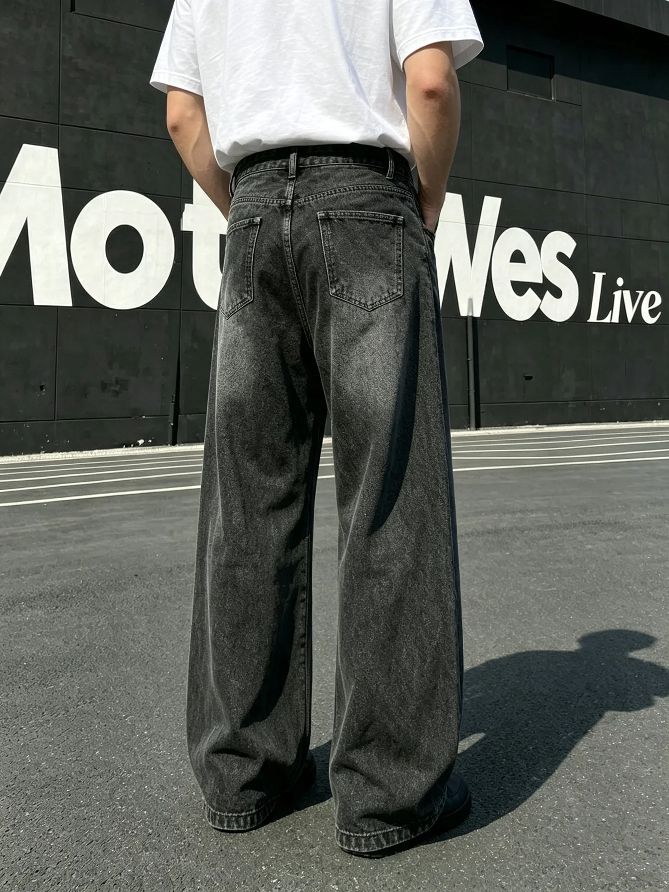 Men Daily Multi‑Scene Wide‑Leg Long Trousers, Loose Fit Solid Casual Pants, Soft Wear‑Resistant Daily Bottoms, Men Comfort Relax