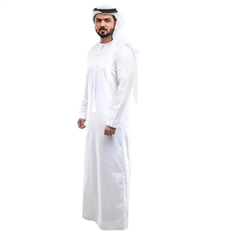652f Man musulmani tondo thobe arabo thobe saudita jubba maniche lunghe kaftan