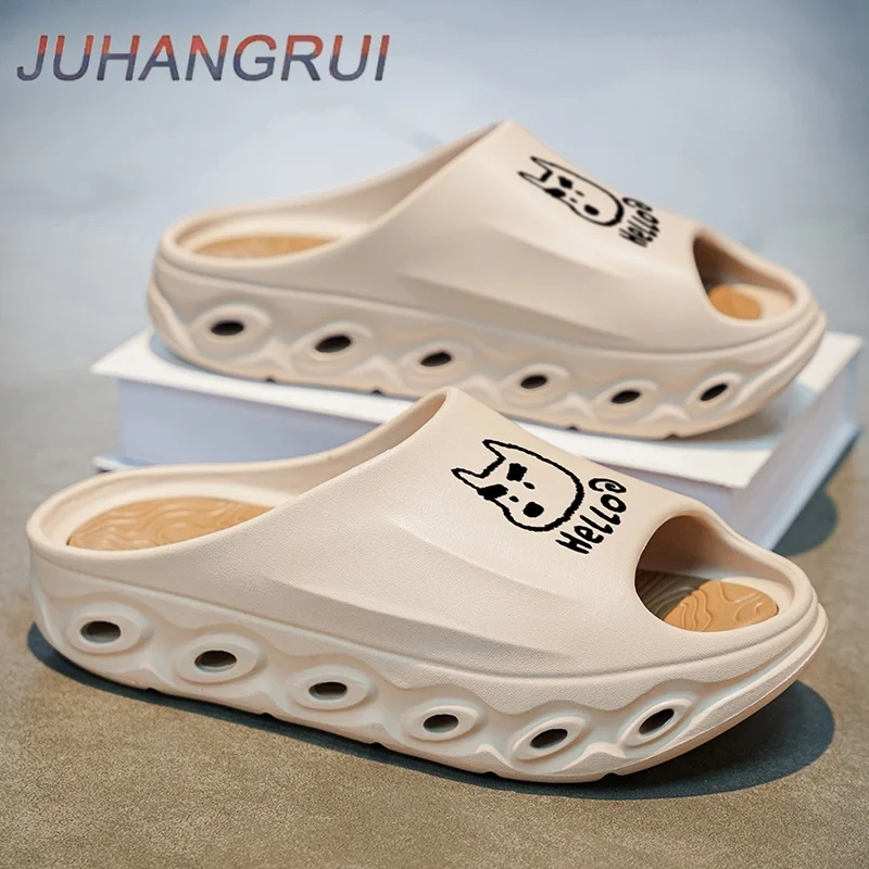Men's Slippers Thick-Soled Beach Men's Sandals Indoor/Outdoor Slippers Beach Flip-Flops Men's Summer Non-Slip Bathroom Slippers