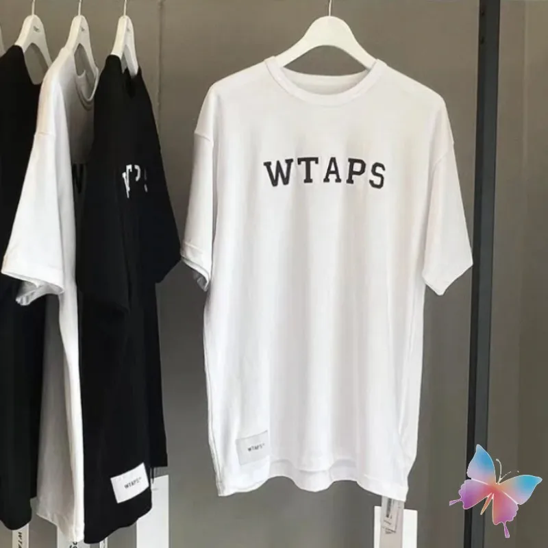 Summer Japanese WTAPS Tshirts Cotton Letter Embroidered Round Neck Short Sleeve Men Tops Loose Casual Women Tees