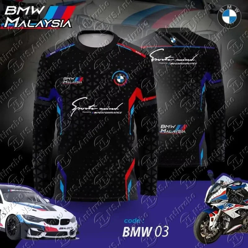 

Summer BMW 3D Print BMW MOTORRAD T-shirt Men's Long-sleeved T-shirt Sweat-absorbing Breathable Quick-drying Moto T-shirt