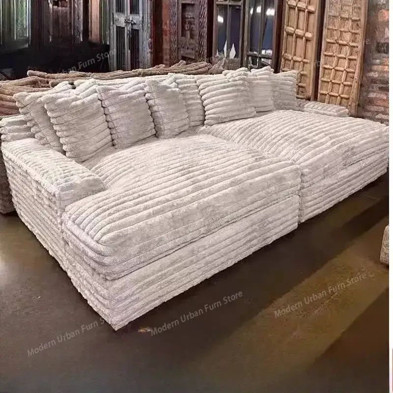 Design Filler Living Room Sofas European Beige Luxury Floor Compressed Sofas Puffs Recliner Modern Divani Soggiorno Furniture