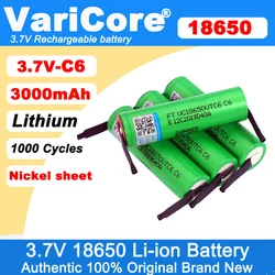 VariCore VTC6 3.7V 3000 mAh 18650 Li-ion Rechargeable Battery 30A Discharge for VC18650VTC6 batteries + DIY Nickel Sheets
