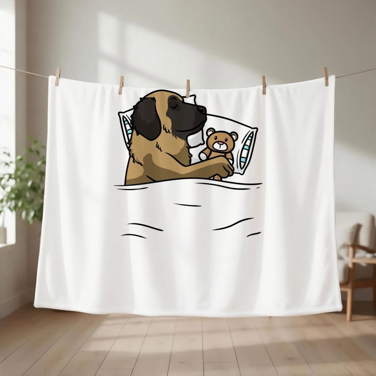 Leonberger Dog Official Sleeping Shirt Throw Blanket couch cozy soft plush fuzzy picnic outdoor blanket