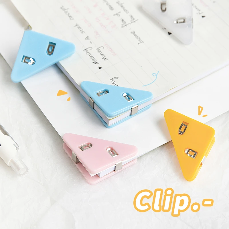 Mini Color Corner Clips Set Transparent And Solid Colorful Page Holder Paper Clip Clamp For File Photo Office