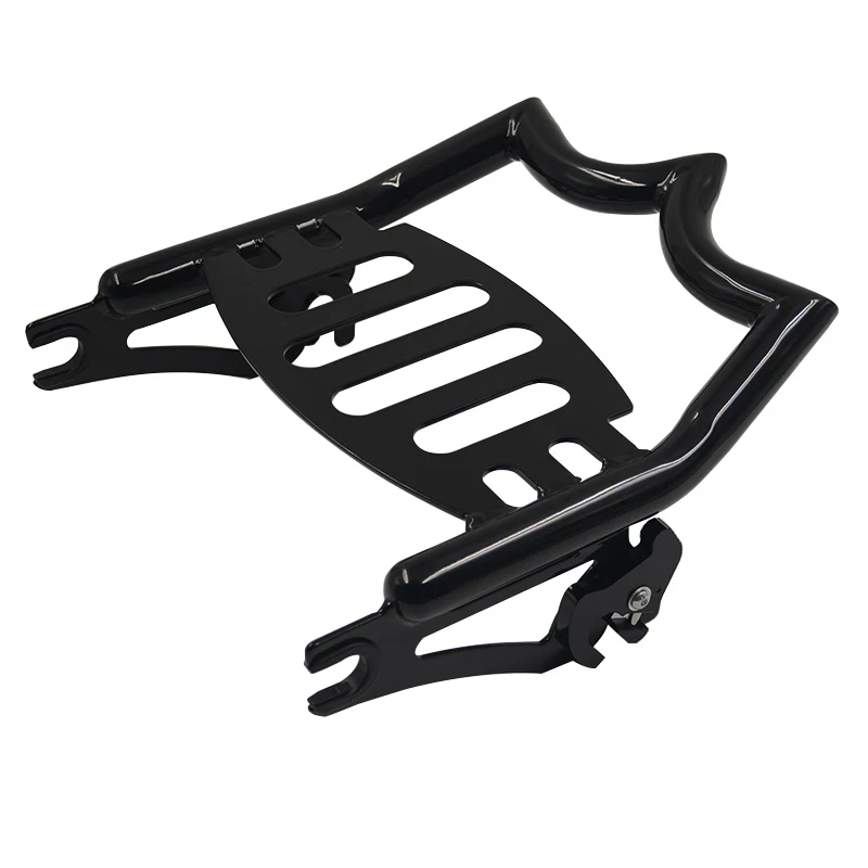 Crown Style Solid Steel Luggage Rack For Harley Road King Road Glide 2009-2024 Motorcycle Black/Chrome Color