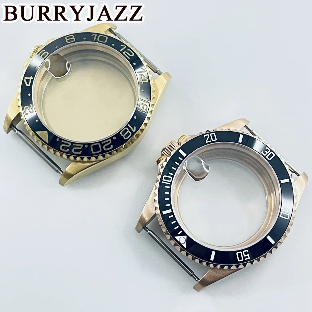 BURRYJAZZ 38 มม.NH35 NH36 NH34 NH38 NH70 NH72 ETA2824 PT5000 SUB GMT Diver CaseนาฬิกาSapphireแก้วเซรามิคBezel