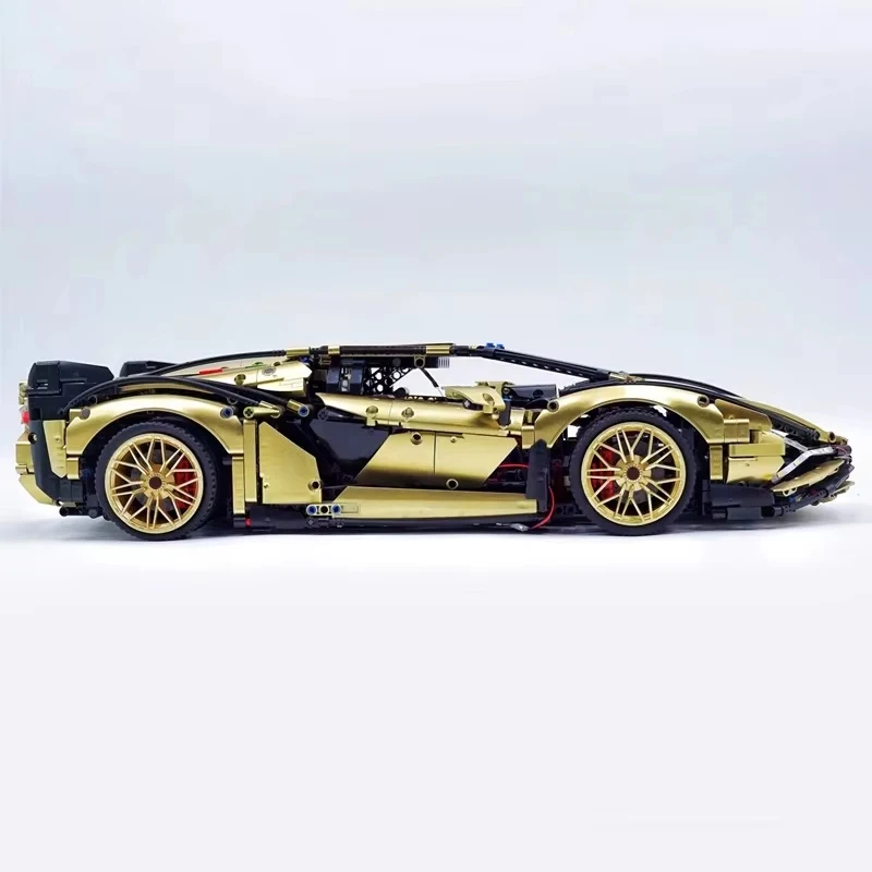 New MOC 81996 Technical Car Compatible 42115 Plating Gold Purple Hypercar Model Building Blocks Bricks Puzzle Toy Christmas Gift