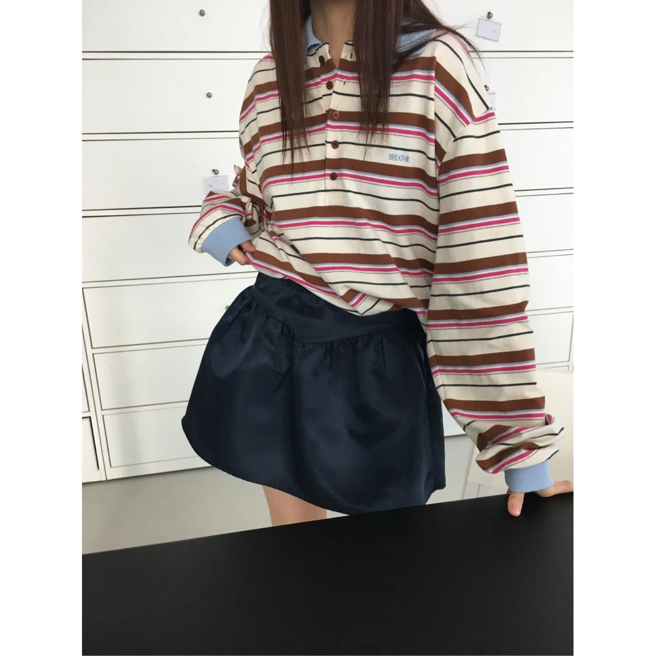 Retro Gestreifte Farbe Blo Lose Beiläufige Gestrickte Pullover frauen Top Dongda Tor 2025, Herbst Neue Sle Bequeme Koreanische Faion