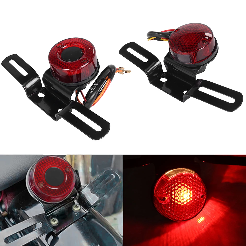 12V Halogen Moto Rear Lights Motorcycle Tail Brake Stop Light Cafe Racer For Chopper Bobber Motorbike Accessories