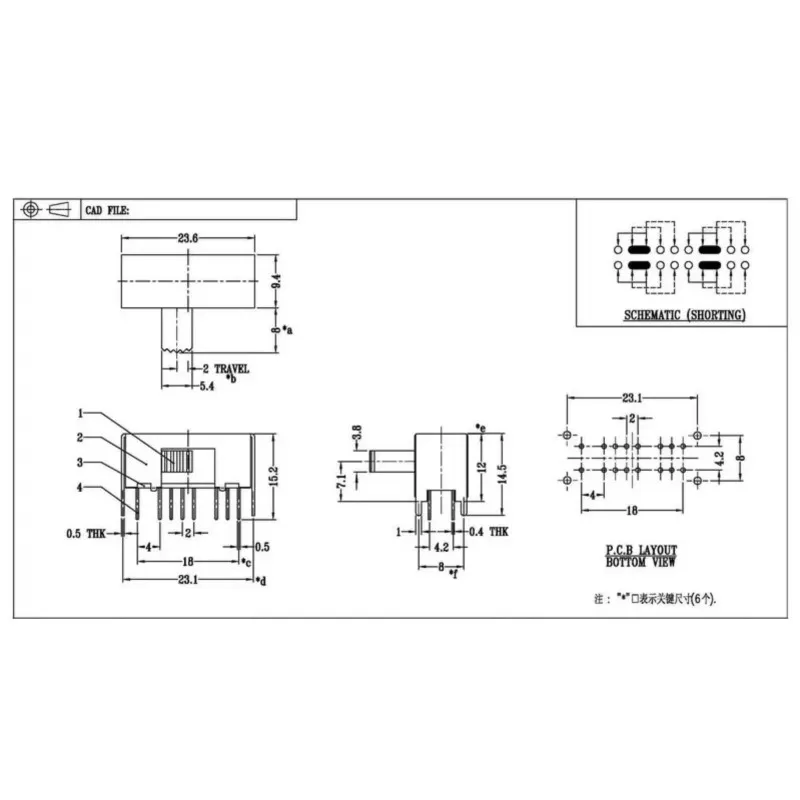 10/50/100 Pcs 16 Pin 3 Position 4P3T Panel PCB Mount Horizontal Slide Switch SK-43D03 4mm 9mm Pin Pitch