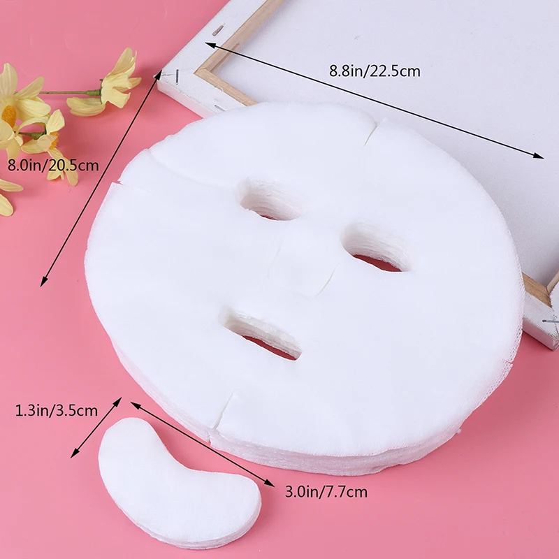 100pcs Face Mask Paper Disposable Cotton Non-Woven Fabric DIY Facial Masque Sheet