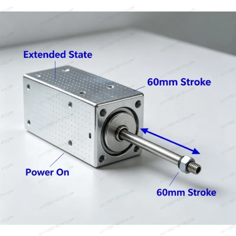 Push-Pull Solenoid 60mm Stroke 15kg Force | Micro AC/DC 24V 220V Linear Actuator for Industrial Automation