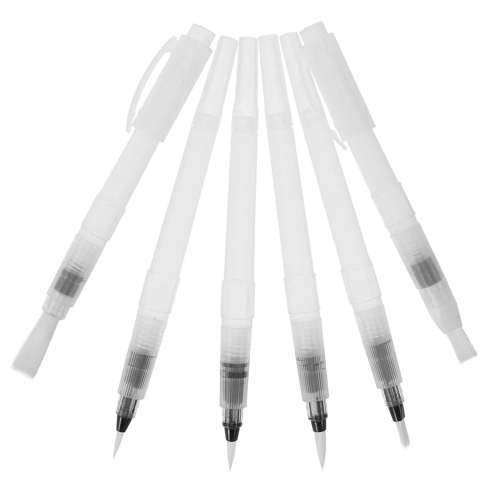 

6pcs Refillable Water Brush Pens Set Nylon Tip For Watercolor Calligraphy Lettering Painting Drawing Art Projects Leakproof
