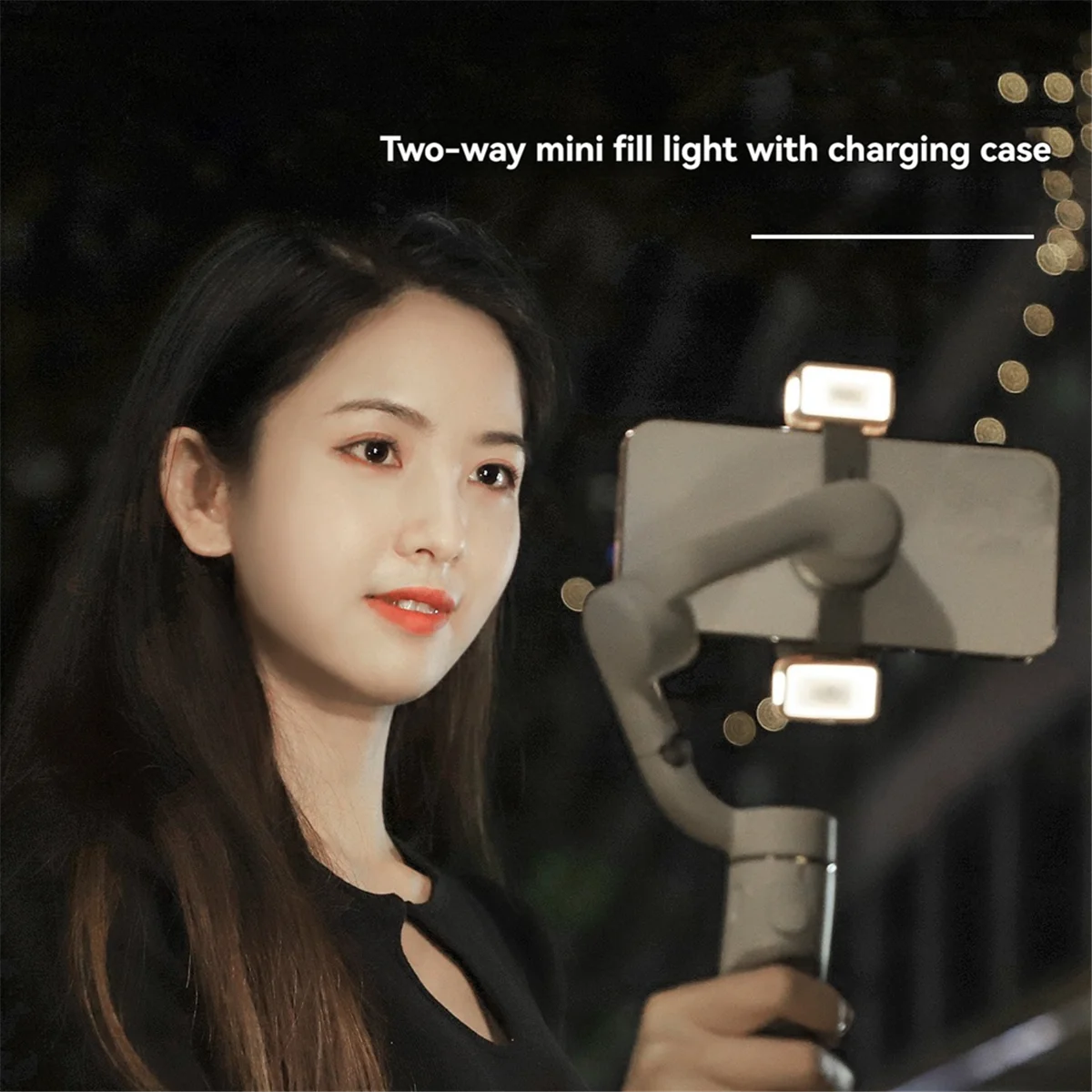 【BAAZ Fast 】Fill Light for Mobile 7/6/5/SE Handheld Gimbal Stabilizer Mini Fill Light with Charging Case