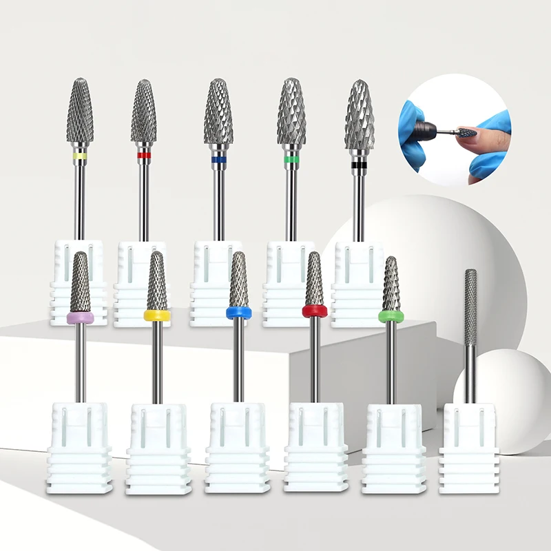 Brocas para uñas duras y resistentes al desgaste de acero de tungsteno, eléctricas de corte preciso para manicura/pedicura, herramientas de manicura multiusos