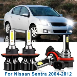 4X LED Headlight Blubs H11 6000K High/Low Beam Fog Light Bulbs Combo Replacement Lamp for Nissan Sentra 2004-2009 2010 2011 2012
