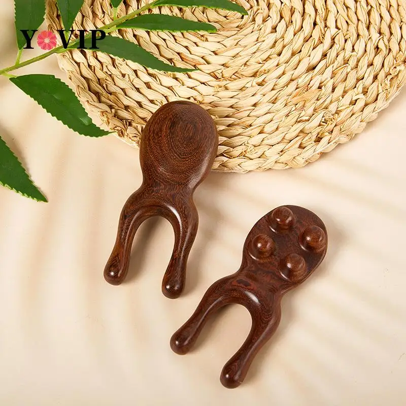 Natural Sandalwood Nose Massager Facial Massage Comb Wooden Handle Eye Massage Acupuncture Point Body Massager Gua Sha Relaxate