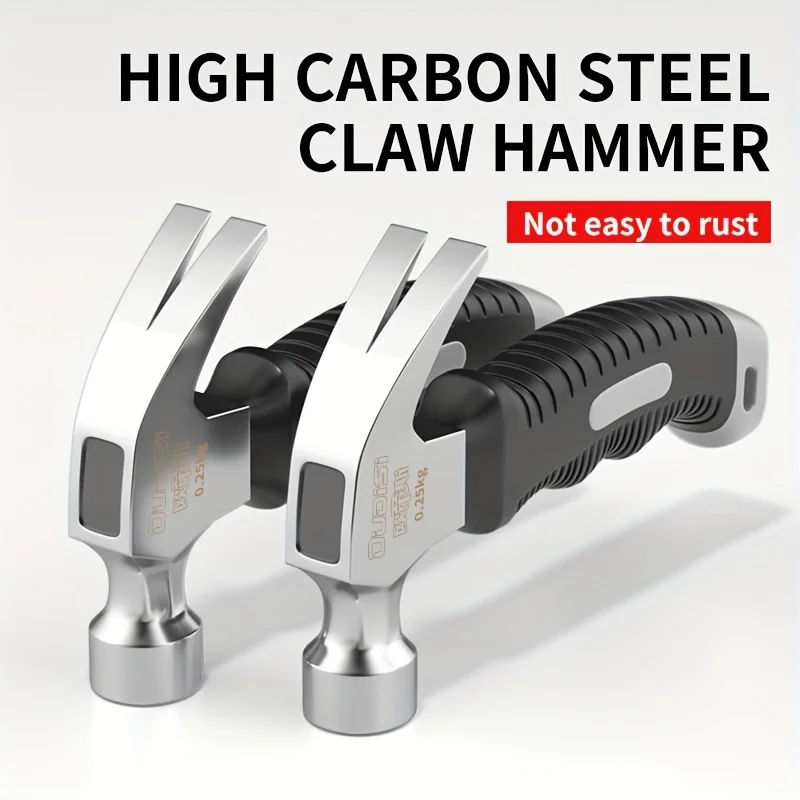 16oz Claw Hammer - Forged Steel with Shock-Absorbing Fiberglass Handle, Perfect for Nailing & Demolition Work