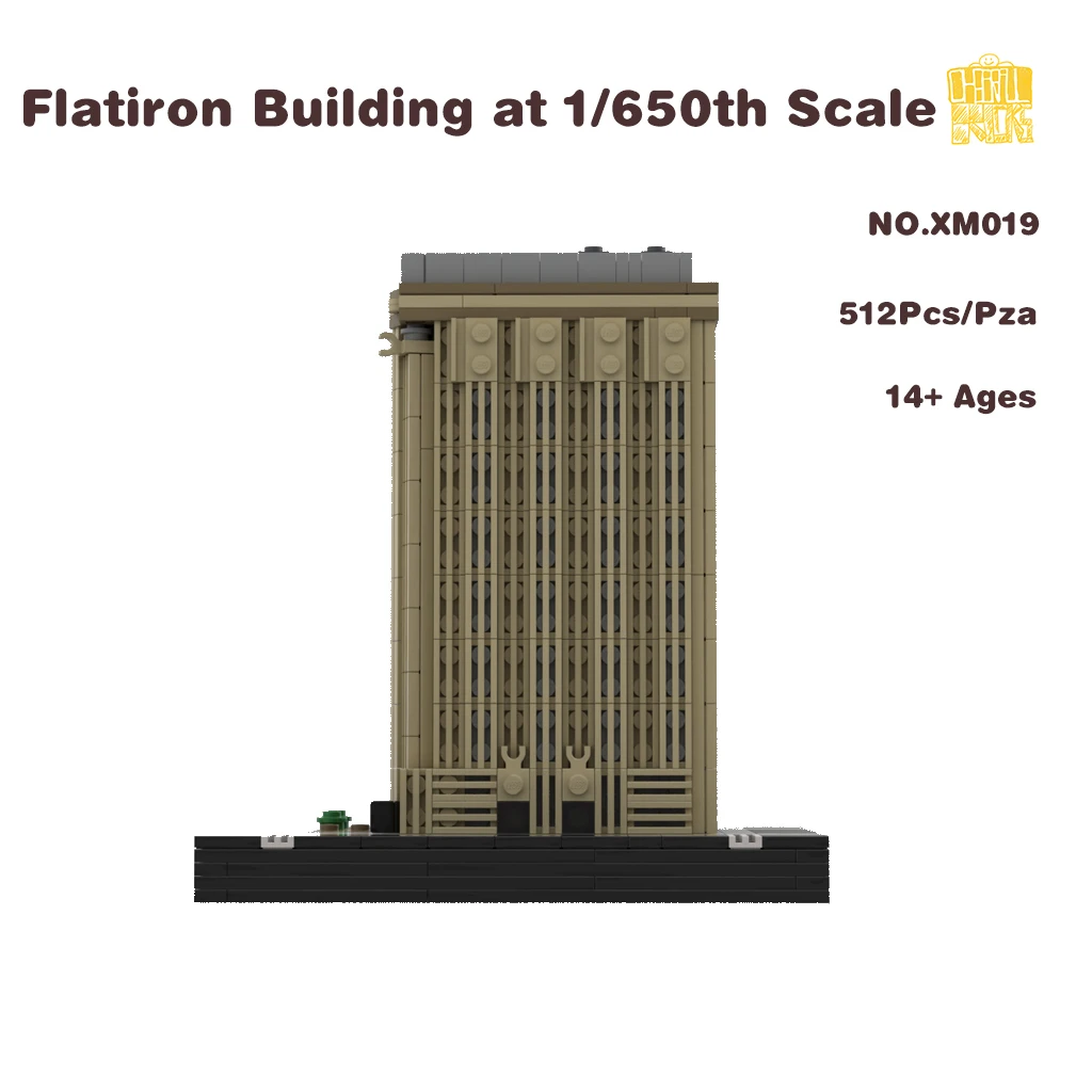 MOC-XM019 1/650 Schaal Flatiron Architectuur Model Met Pdf Tekeningen Bouwstenen Stenen Diy Speelgoed Verjaardag Kerstcadeaus