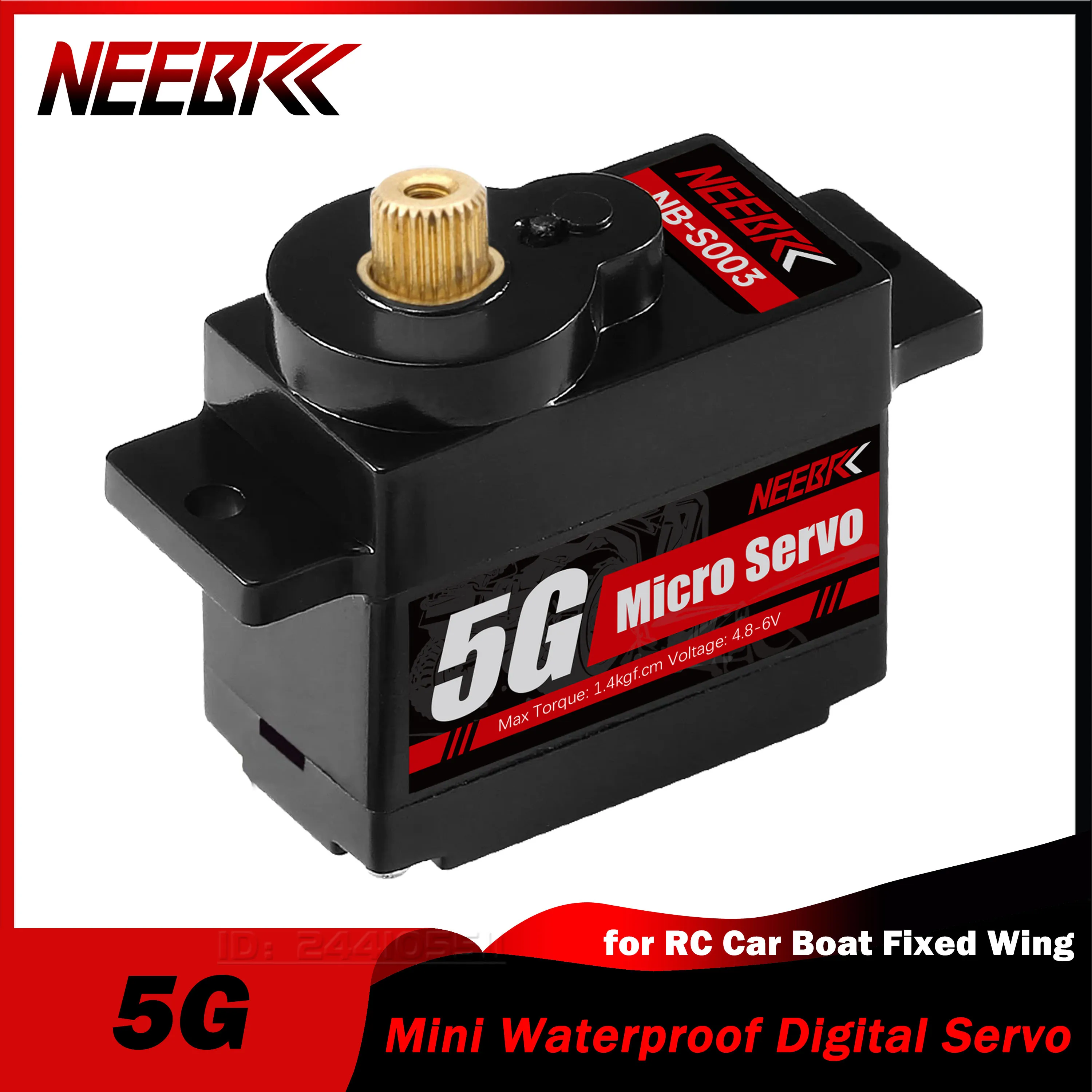 

NEEBRC 5g Micro Digital Metal Gear Coreless Servo Waterproof Motor for RC Car WLtoys K989 K969 Boat Fixed Wing Robot Helicopter