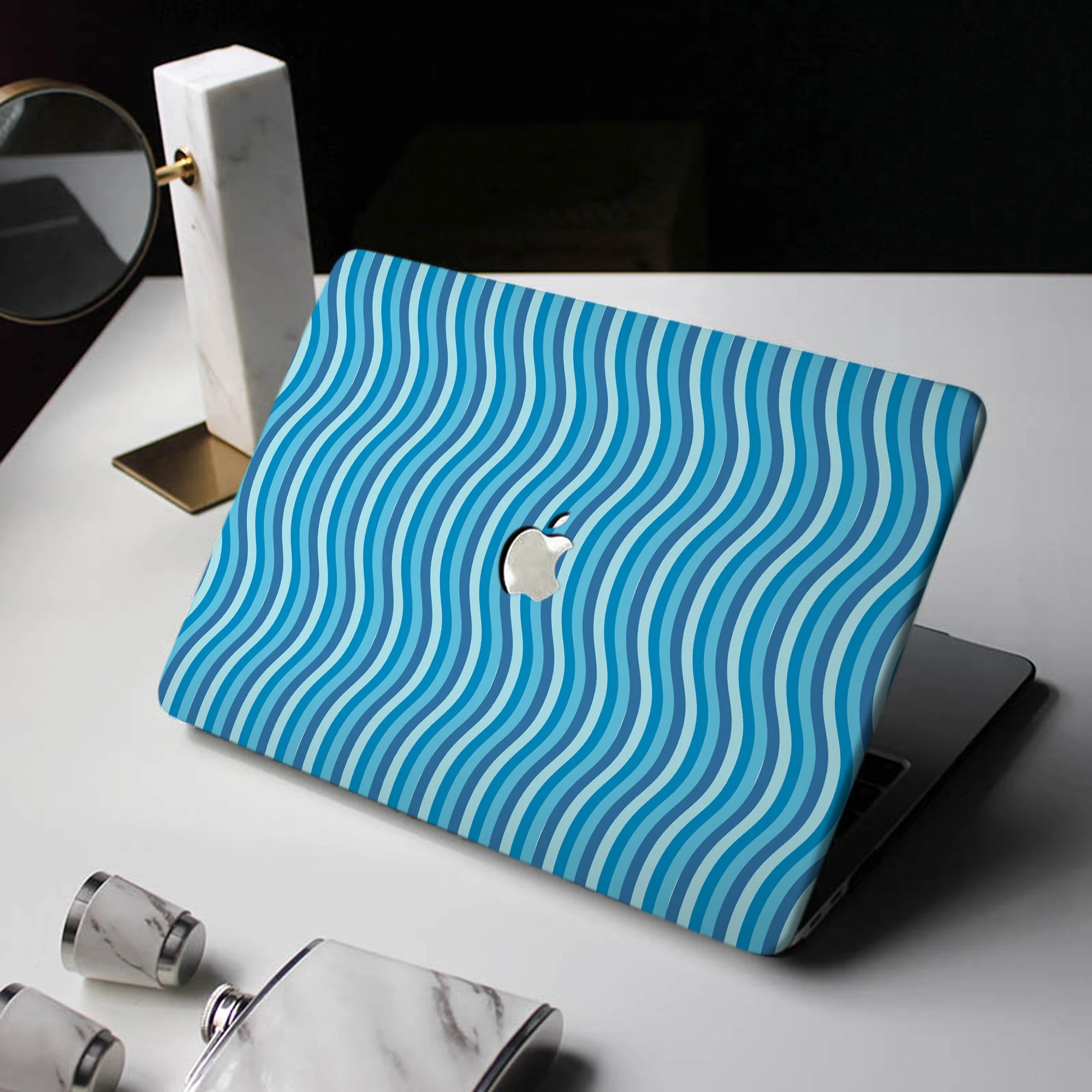 Wave Pattern Laptop Case For Macbook Air 13 M2 2022 A2681 A2337 A2179 A2338 M1 Chip Pro A2289 Mac book A1466 Latest Version