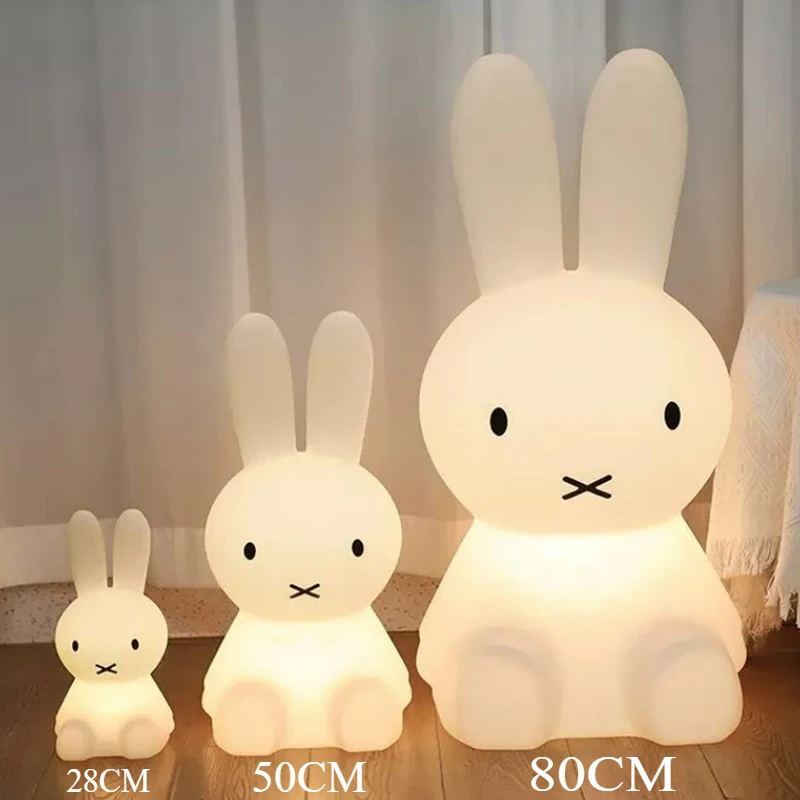 Cute Lighting Rabbit Mood Light LED Desk Lamp Cute Cartoon Children\'s Gift Bedroom Bedside Light Living Room Floor Light