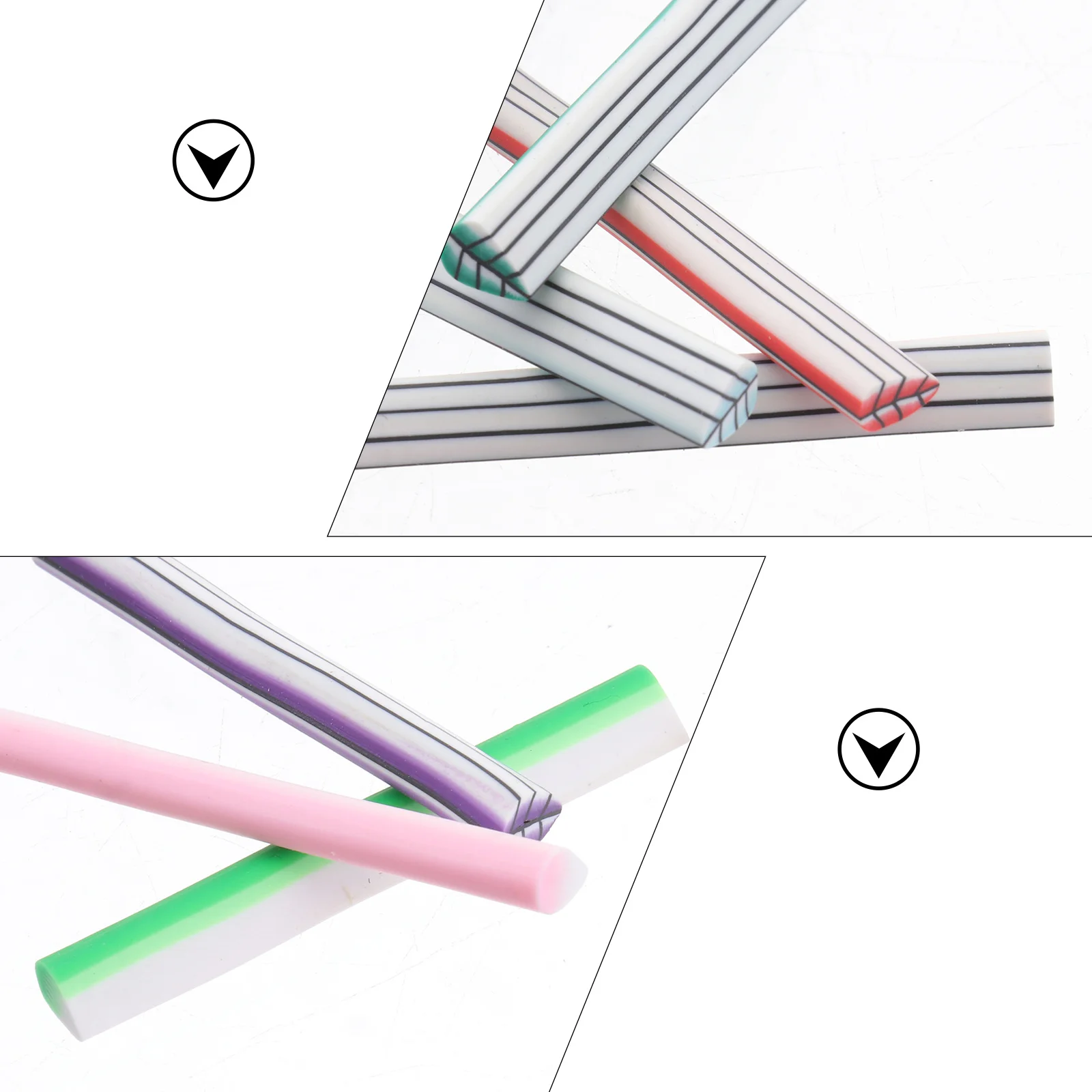 50 pièces argile polymère Nail Art cannes tiges bâtons 5x50mm feuille 3D décoration bricolage ongles autocollants multifonctionnel Art artisanat