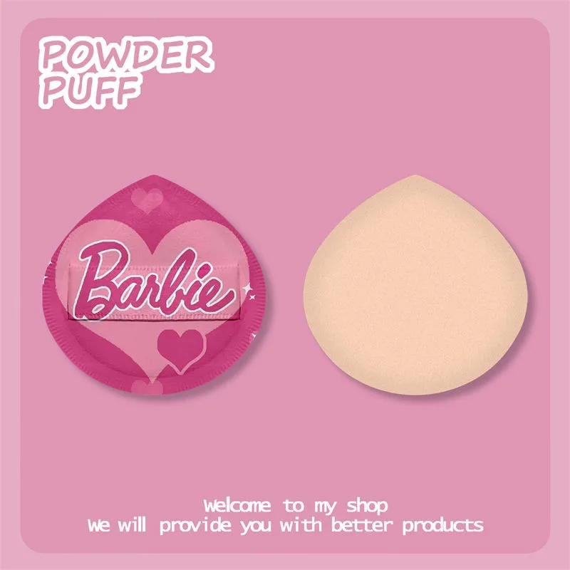 Barbie Air Cushion Powder Puff Cute Girl Beauty Makeup Loose Powder Sponge Sheet Cosmetic Tool Cartoon Printing Friend Gift