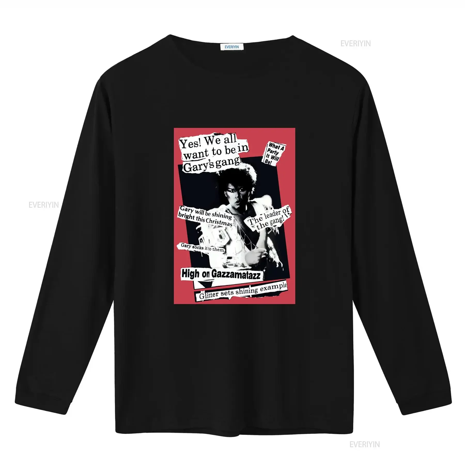 1989 Vintage Double Sided Gary Glitter Glam Rock Tour T Shirt with 'Yes We all want to be in Gary's gang' Print Large Size