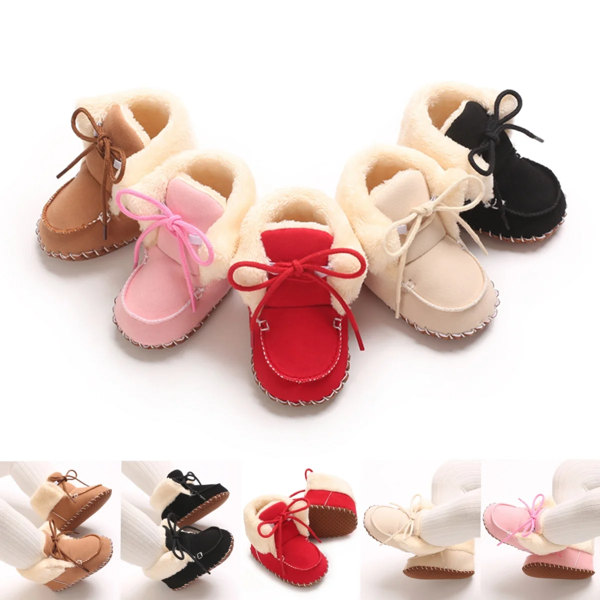 

0-18Months Winter Snow Baby Boots Newborn Warm Booties Soft Sole Shoes for Baby Girls Boys Infant Shoes Toddler