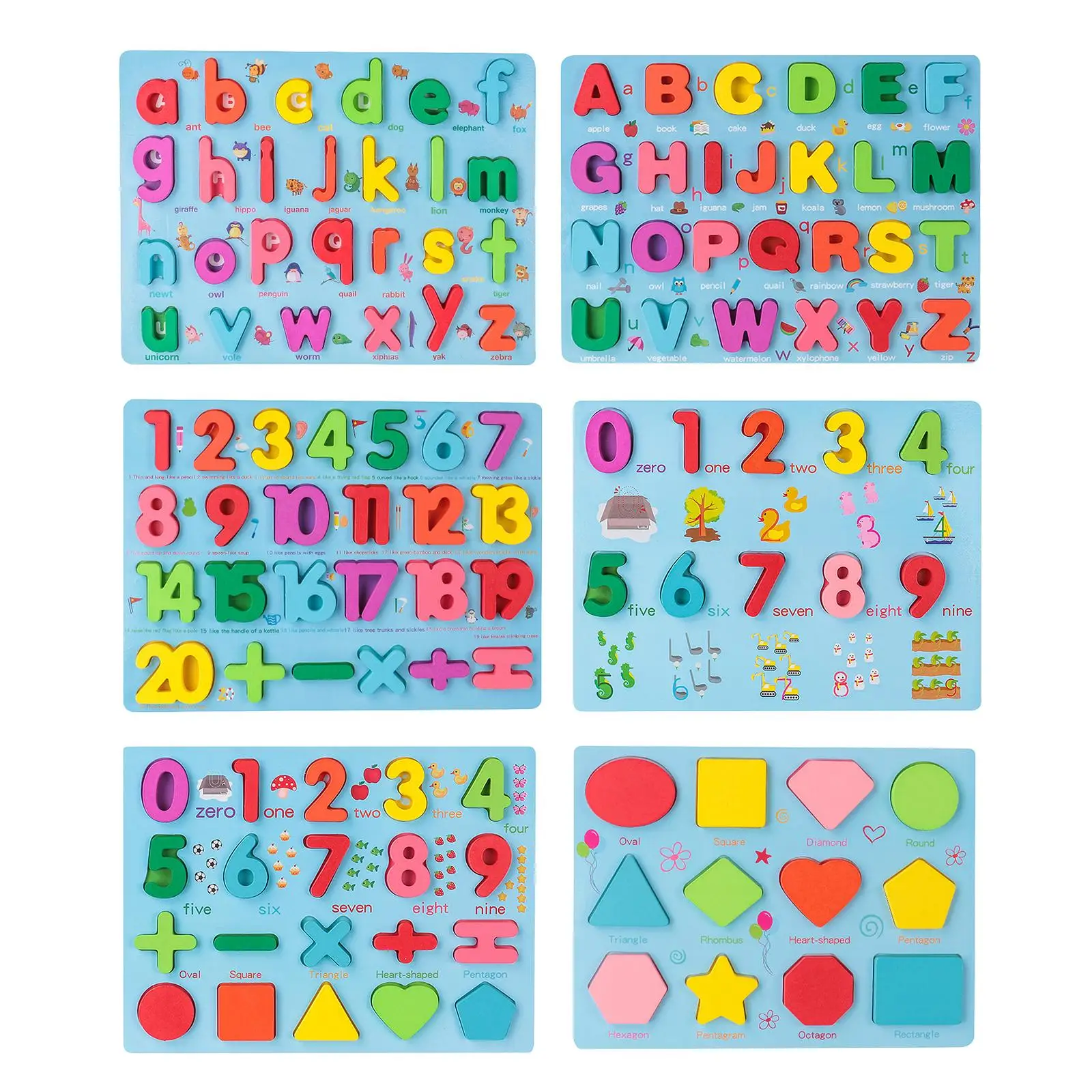 Tableau de reconnaissance numérique en bois en forme de lettre pour enfants, jouet coloré présent