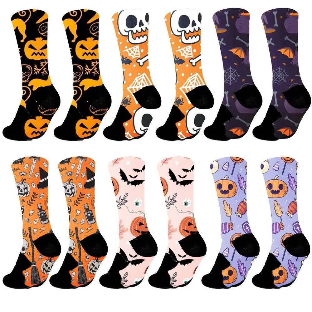 

Fashion Women Cotton Socks Halloween Horror Cosplay socks Girls Pumpkin head Men Socks Gift