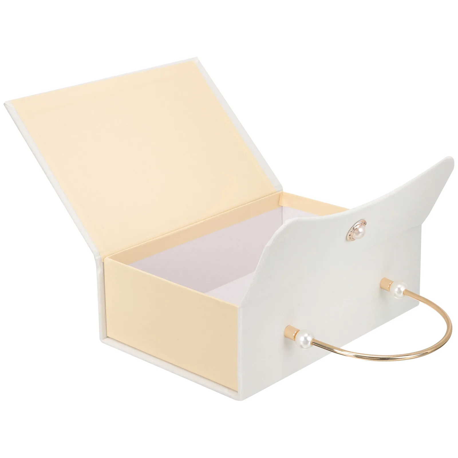 

Bridesmaid Gift Box Large White Round Handle Foldable Magnetic Clamshell Present Case Packing Box Wedding Birthday Gifts