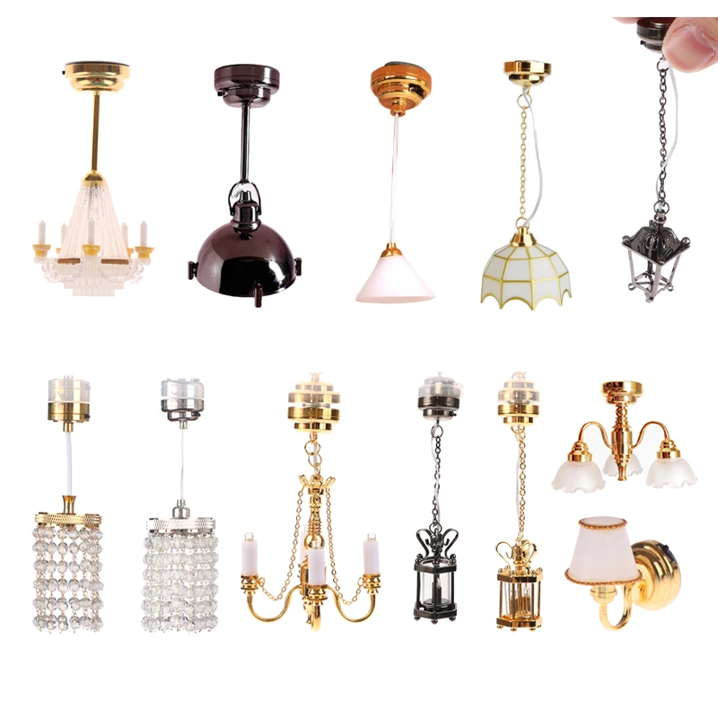 1:12/1:6 Dollhouse Accessories Miniature LED Wall Sconce Lamp, Dollhouse Table Lamp, Battery Operated With ON/OFF Switch