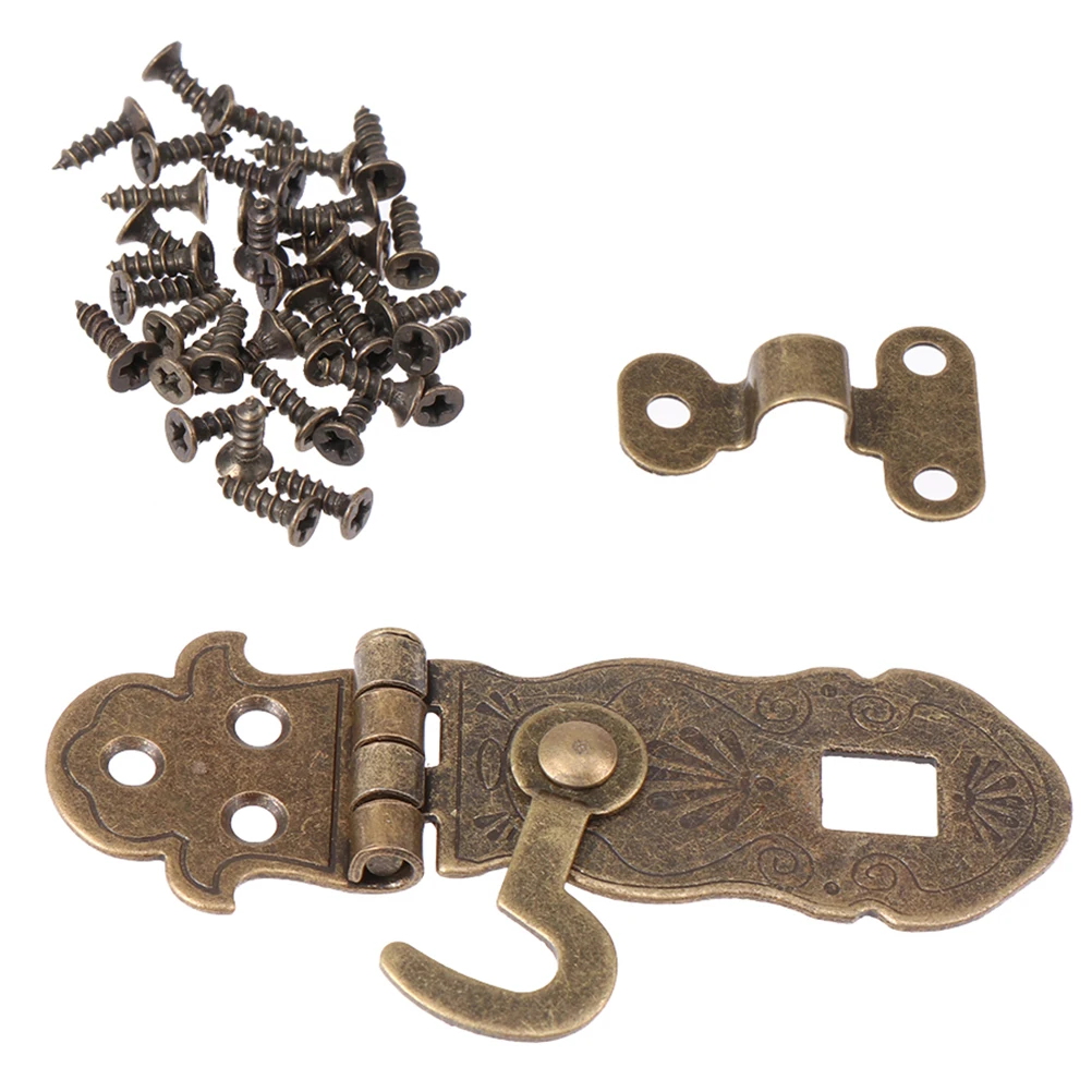 

4pcs Retro Notebook Lock Buckle Iron Latch Vintage Hasps Durable Decorative Hardware For Jewelry Box Case Chest Home Office Shop