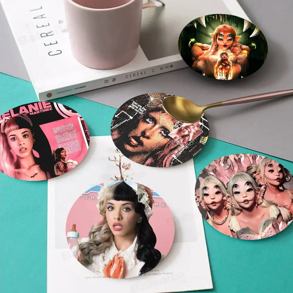 Popular Music Singer M-Melanie Martinez Printed Coasters Suitable for Daily Family Party Decoration, Office, Non-Slip Wooden
