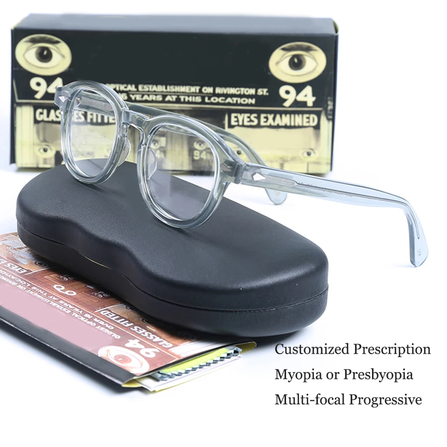 Customized Prescription Men Women Frame Johnny Depp Lemtosh Photochromic Myopia Reading Glasses Multi-focal Progressive Lens