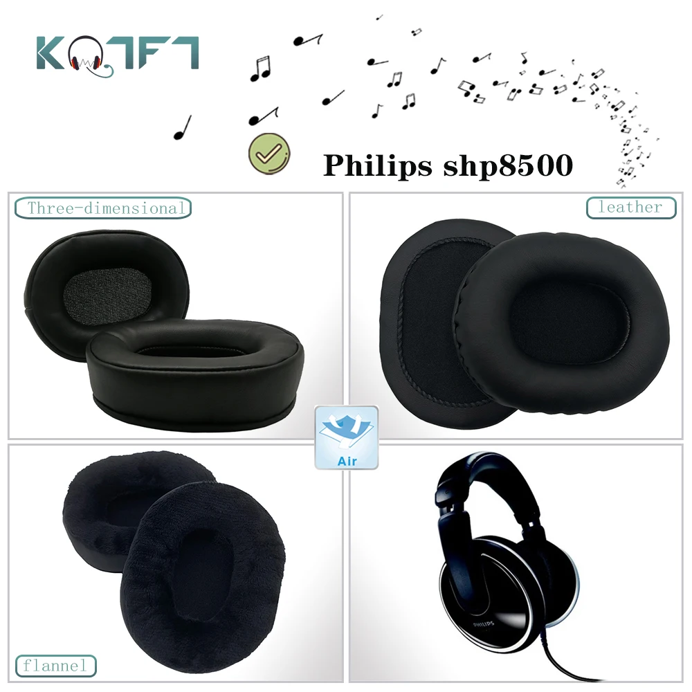 

KQTFT 1 Pair of Velvet leather Replacement EarPads for Philips shp8500 Headset Earmuff Cover Cushion Cups