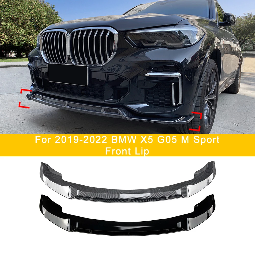 

Для BMW X5 G05 M Sport 2019 2020 2021 2022, передний бампер, разделитель губ, глянцевый черный ABS, идеально подходит для комплекта кузова, аксессуары