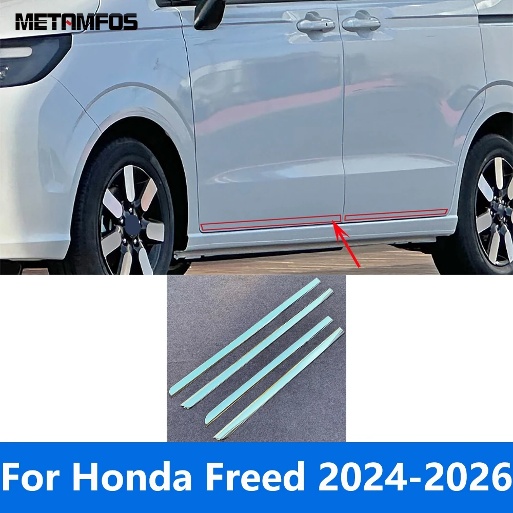 

For Honda Freed 2024 2025 2026 Chrome Door Side Line Strip Body Skirt Molding Trim Sticker Exterior Accessories Car Styling