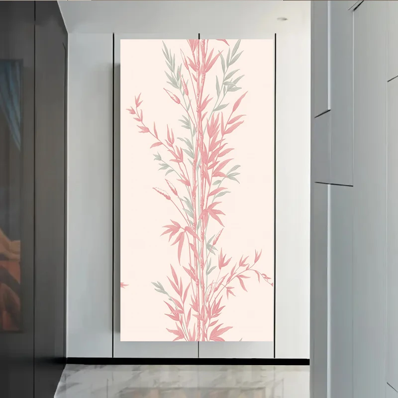 Modern Bamboo Poster, Blue, Red, Suitable For Living Room, Bedroom, Classroom, Office, Simple And Atmospheric Home Deco,No Frame