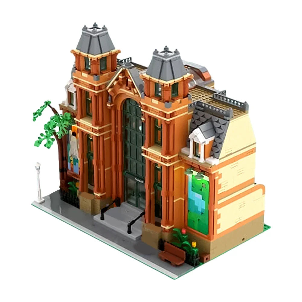 

MOC Natural History Museum London Inspired Bricks Model Micro Creative History Museum Street View Building Blocks Toys