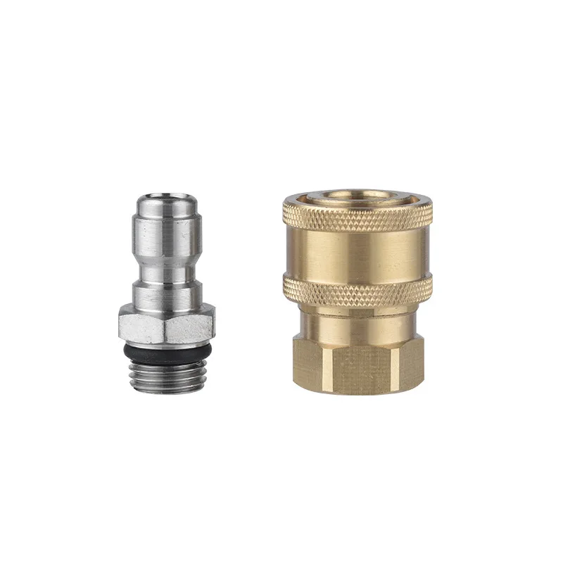 

High Pressure Washer Brass Connector Washing Adapter 1/4" Female Quick Connection With M14*1.5 Thread